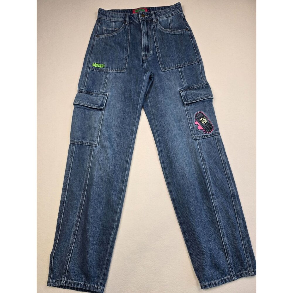 Empyre Y2K Cargo Jeans Size 2 Womens 100% Cotton Denim Skater